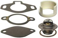 🌡️ glm thermostat kit 160° with plastic sleeve for mercruiser v6 & v8 - fits 4.3l, 5.0l, 5.7l, 7.4l, 8.2l - replaces 18-3647 807252q5 - 1987-up model logo