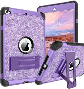 img 4 attached to 💜 YINLAI iPad Mini Case - Glitter Sparkly Tablet Cover for iPad Mini 5/4, Purple - Heavy Duty, Shockproof, Kickstand - Ideal for Girls, Women & Kids