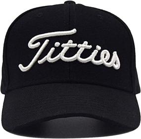 img 4 attached to 🧢 Large Black Power Caps Classic Titties Dat Hat Cap with Adjustable Strapback - Plain Cap