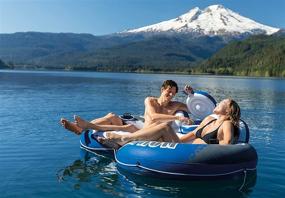 img 1 attached to 🌊 Inflatable Water Float Intex 58837EP River Run II Sport Lounge - Perfect for Water Relaxation, 95 1/2" x 62