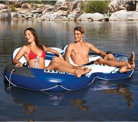 img 3 attached to 🌊 Inflatable Water Float Intex 58837EP River Run II Sport Lounge - Perfect for Water Relaxation, 95 1/2" x 62