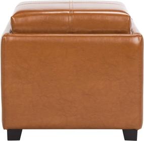 img 1 attached to Safavieh Collection Harrison Leather Ottoman Furniture in Accent Furniture