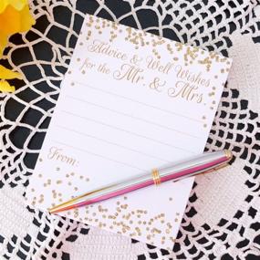 img 2 attached to 🎉 Wedding Advice Cards - Faux Confetti Gold Glitter - 4.25x5.5 Vertical Card - Pack of 40 - Advice and Well Wishes for the Bride and Groom