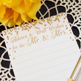 img 1 attached to 🎉 Wedding Advice Cards - Faux Confetti Gold Glitter - 4.25x5.5 Vertical Card - Pack of 40 - Advice and Well Wishes for the Bride and Groom