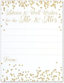 img 3 attached to 🎉 Wedding Advice Cards - Faux Confetti Gold Glitter - 4.25x5.5 Vertical Card - Pack of 40 - Advice and Well Wishes for the Bride and Groom