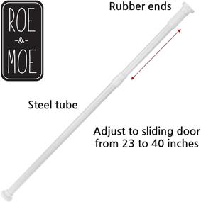 img 3 attached to 🔒 Enhance Home Security with Sliding Glass Door Security Bar - Adjustable 7/8" Dia. X 23" to 40" (1-Pack), White Color
