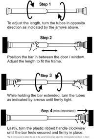 img 1 attached to 🔒 Enhance Home Security with Sliding Glass Door Security Bar - Adjustable 7/8" Dia. X 23" to 40" (1-Pack), White Color