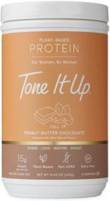 img 4 attached to 🌱 Tone It Up Растительный протеиновый порошок - Арахисовое масло и шоколад - Гороховый протеин для женщин - Без глютена, без молока, нон ГМО и кошерный - 15г протеина x 14 порций: Вкусный и питательный растительный протеиновый коктейль.