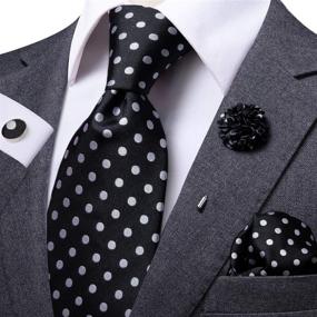 img 3 attached to 💼 Dubulle Black Formal Set: Necktie, Hankerchief, and Cufflinks