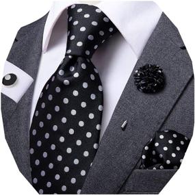 img 4 attached to 💼 Dubulle Black Formal Set: Necktie, Hankerchief, and Cufflinks