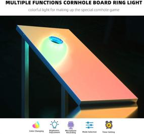 img 3 attached to 🌽 Enhance your Cornhole Game with Sanwo Cornhole Lights - App Controlled, 16 Million RGB Colors Changing LED Rings, Perfect for Outdoor Fun! (2 Set)