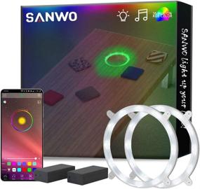 img 4 attached to 🌽 Enhance your Cornhole Game with Sanwo Cornhole Lights - App Controlled, 16 Million RGB Colors Changing LED Rings, Perfect for Outdoor Fun! (2 Set)