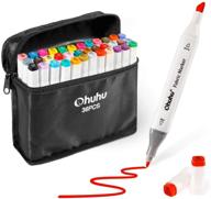 🎨 36 colors of dual tip fabric paint marker pens by ohuhu - permanent fabric markers for diy christmas costumes, t-shirts, clothes, shoes, bags - water-based - back to school gifts logo