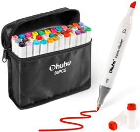 img 4 attached to 🎨 36 Colors of Dual Tip Fabric Paint Marker Pens by Ohuhu - Permanent Fabric Markers for DIY Christmas Costumes, T-Shirts, Clothes, Shoes, Bags - Water-Based - Back to School Gifts