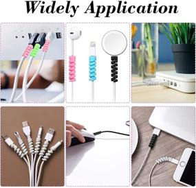 img 2 attached to 🔌 24 Pieces Charger Cable Protectors for Earphone - Cute Animal Fruit USB Charging Cable Saver with Spiral Tube Spring-Shaped Flexible Wire Guard