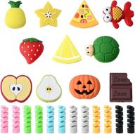 🔌 24 pieces charger cable protectors for earphone - cute animal fruit usb charging cable saver with spiral tube spring-shaped flexible wire guard logo