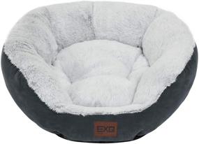 img 2 attached to 🐱 EXQ Home Soft Cat Beds for Indoor Cats and Small Dogs - Fluffy Calming Bed with Slip-Resistant Bottom - Plush Round Pet Beds - Machine Washable and Cozy