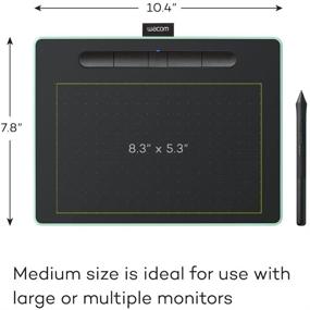 img 1 attached to 🖥️ Wacom Intuos Wireless Graphics Drawing Tablet (Medium) - Black with Pistachio Accent, for Mac, PC, Chromebook, and Android, with Included Software