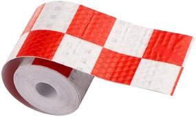 img 4 attached to 🚧 Reflective Adhesive Tape Safety Caution Warning Sticker for Cars, Trucks, Trailers, RV's, Campers, Boats, and Mailboxes - Red & White (Lattice) - WeFoonLo 6M/20ft