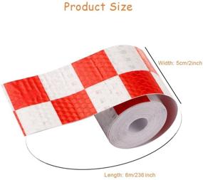 img 2 attached to 🚧 Reflective Adhesive Tape Safety Caution Warning Sticker for Cars, Trucks, Trailers, RV's, Campers, Boats, and Mailboxes - Red & White (Lattice) - WeFoonLo 6M/20ft