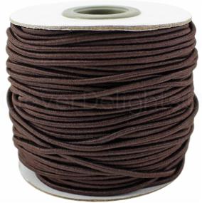 img 1 attached to 🧵 CleverDelights Brown Elastic Cord - 10 Yards - 2mm - Crafts Beading Jewelry Stretch Shock Cording - High-Quality Fabric