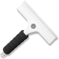 🧼 squeegee for shower door, car windshield, and glass window - 2 extra silicone replacement blades - foam handle - white logo