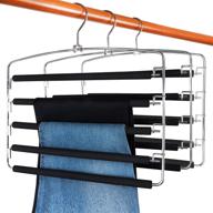 topia hanger swing arm slack hanger 3 pack, non-slip foam padded pants hangers, space saving closet organizer for pants, jeans, trousers, skirts, and scarf - black-ct27b логотип