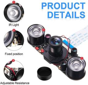 img 3 attached to High-Quality 1080P Webcam 5MP OV5647 Sensor: 2 Sets for Raspberry Pi Camera with Day & Night Vision, IR-Cut Filter, Focus Adjustment - Compatible with RPi 4 3 B B+ 2B 3A+ 2 1