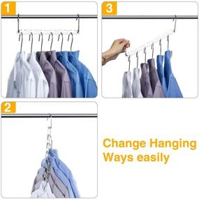 img 2 attached to 👗 Optimize Closet Space with HOUSE DAY 10.5 Inch Magic Hangers - Pack of 8