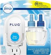 🌬️ febreze plug in air freshener and odor eliminator, linen & sky scented oil refill and oil warmer, 1 count logo