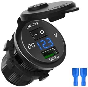 img 4 attached to 🚗 ZYTC Waterproof QC3.0 Car Charger USB Outlet Socket 12V/24V Blue LED Digital Voltmeter with On/Off Switch: Ideal Automotive Power Solution for Car Boat Motorcycle Marine