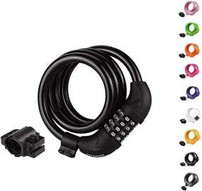 img 4 attached to Secure Your Bicycle with Titanker Bike Lock - Resettable Combination Cable Lock with Mounting Bracket, 4 Feet Coiled Length & 1/2 Inch Diameter