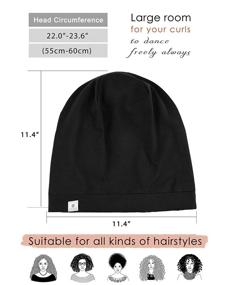 img 1 attached to YANIBEST Mulberry Silk Lined Sleep Cap: The Ultimate Black Hair Bonnet for Natural Hair - Adjustable Slouchy Beanie Hat