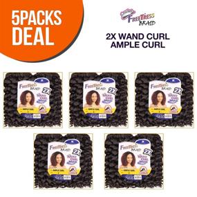 img 4 attached to 💇 FreeTress Синтетический волос Crochet Braids 2X Wand Curl Ample Curl Multi Pack Deal (5-ПАК, OT30)