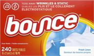 🌬️ bounce dryer sheets, 240 count, fresh linen scented fabric softener logo