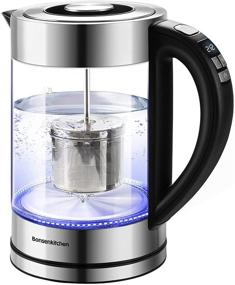 img 4 attached to ☕ 1.7L 1500W Electric Tea Kettle with Tea Infuser, Temperature Control, Borosilicate Glass Water Warmer, Digital Screen with LED Indicator Light, Overheat Protection