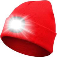 🧢 stay warm and illuminated with abbicen beanie hat! usb rechargeable winter knit lighted headlight hats logo