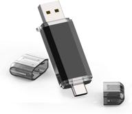 💾 64гб 2 в 1 otg usb c + usb 3.0 двойной накопитель - водонепроницаемая флешка с брелком из металла - совместима с компьютером, macbook, chromebook pixel от google, samsung galaxy - флеш-накопитель type-c64gb логотип