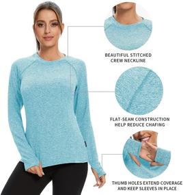 img 2 attached to 🏃 Women's Moisture Wicking Thermal Running Shirt with Thumb Holes - Soneven Fleece Workout Top