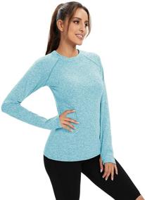 img 1 attached to 🏃 Women's Moisture Wicking Thermal Running Shirt with Thumb Holes - Soneven Fleece Workout Top