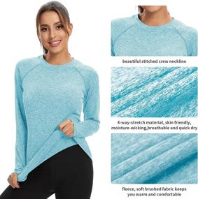 img 3 attached to 🏃 Women's Moisture Wicking Thermal Running Shirt with Thumb Holes - Soneven Fleece Workout Top