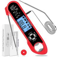 🍖 multi-functional meat thermometer with dual probe, digital display, corkscrew, and alarm function backlight - ideal for cooking, grilling, frying, baking, oven, turkey, steak логотип