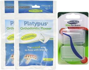 img 4 attached to 🦷 Platypus Ortho Flosser (2 Packs of 30) with Dentek Wax for Braces: Optimal Oral Care for Orthodontic Patients