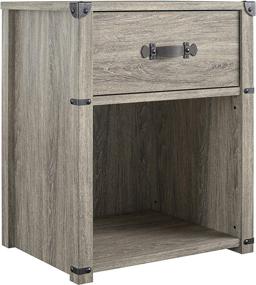 img 2 attached to Nova 1-Drawer Gray Oak Nightstand with Storage by Little Seeds