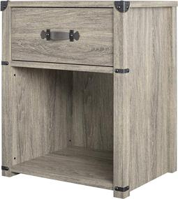 img 1 attached to Nova 1-Drawer Gray Oak Nightstand with Storage by Little Seeds