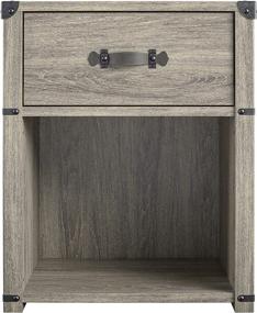 img 3 attached to Nova 1-Drawer Gray Oak Nightstand with Storage by Little Seeds