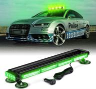 🚨 xprite 26-inch green cob led strobe rooftop flashing light bar | double side hazard warning beacon lights with magnetic mount | ideal for emergency vehicles, construction cars, trucks, traffic security logo