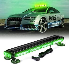 img 4 attached to 🚨 Xprite 26-inch Green COB LED Strobe Rooftop Flashing Light Bar | Double Side Hazard Warning Beacon Lights with Magnetic Mount | Ideal for Emergency Vehicles, Construction Cars, Trucks, Traffic Security