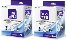 img 4 attached to 👓 Pure-Aid Lens Cleaning Wipes - 24 Individually Wrapped Wipes per Pack (2 Packs) - Pre-Moistened for Eyeglasses, Camera Lenses, Smartphones, Tablets - Safe & Effective Glasses Cleaner - Ideal for Travel