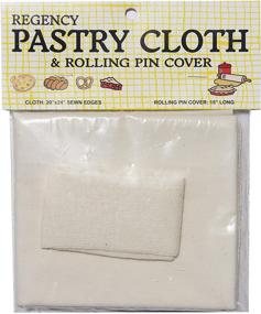 img 1 attached to 🥐 Regency Wraps Pastry Cloth &amp; Rolling Set, 100% Cotton, Extra Large Cloth with 15&#34; Rolling Pin Cover, Natural - 20 x 24